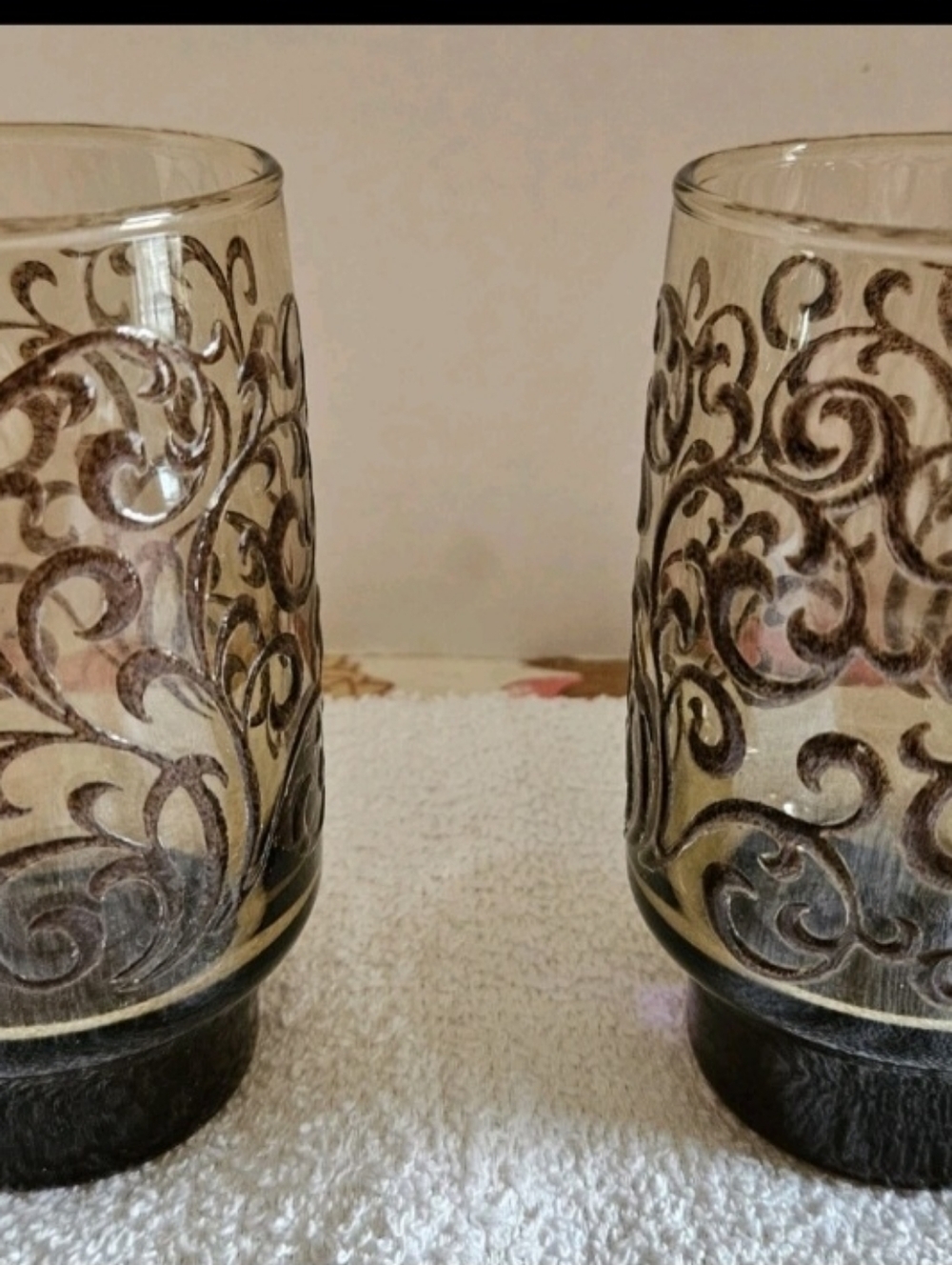 Vintage MCM  Set of 2 Libbey Prado Tawny Brown Rocks, Old Fashion Glasses
